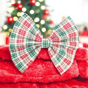 Plaid Red and Green Kids Bow